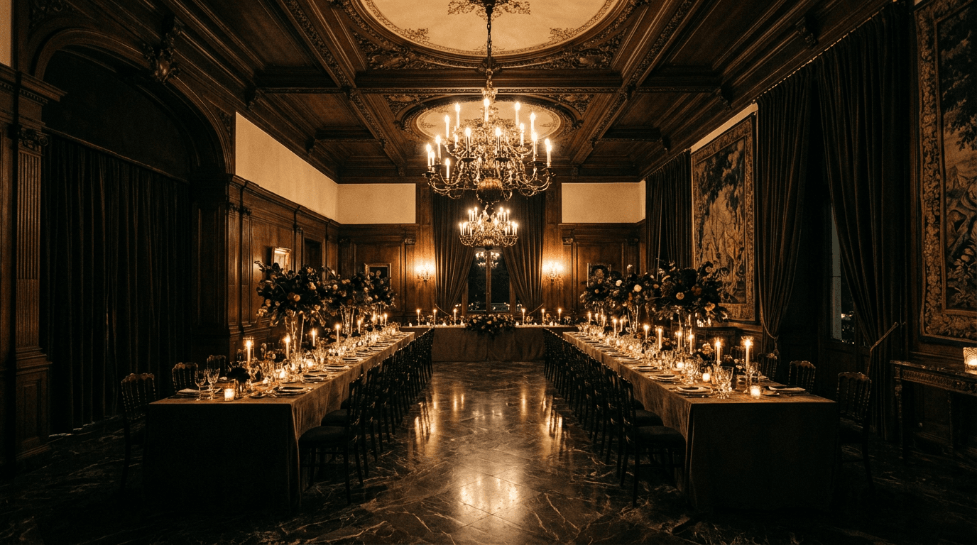 Elegant candlelit dining venue